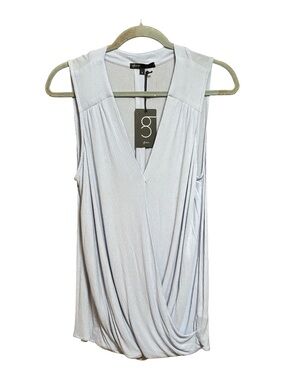 Gibson Light Gray Sleeveless Draped Crossover Tank